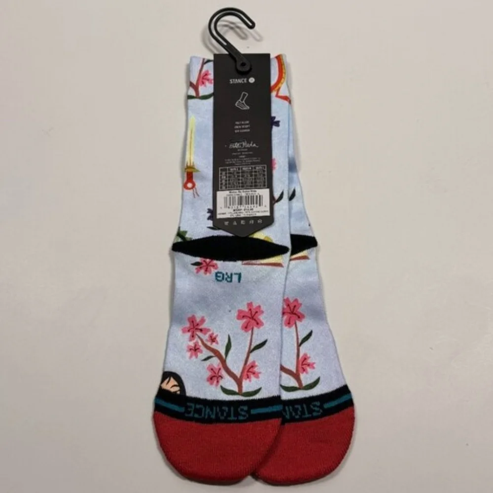 NWT Kids Mulan Estee Srance Crew Socks - Red, Black, White